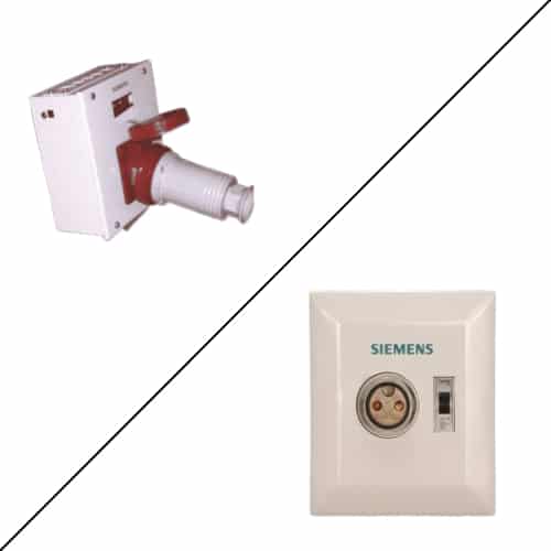 Siemens Industrial Plug & Socket DB Box for MCB IP20 - 32A 3 Pin (3P)+E for 4 Pole MCB, Metal