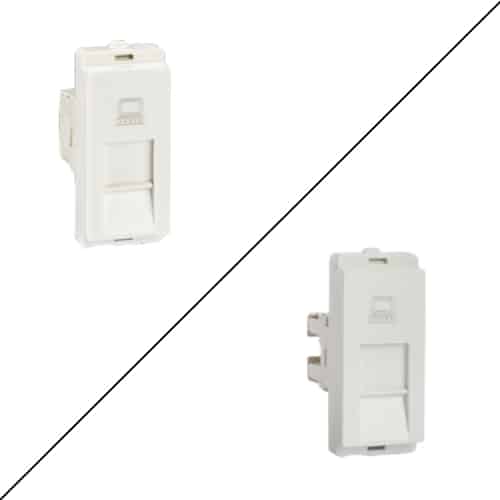 Schneider Livia Modular RJ45 Computer Socket with Shutter 1M White
