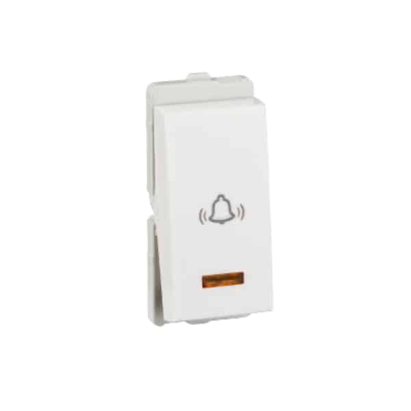 Schneider Livia 10A 1 Way Modular Bell Push Switch White