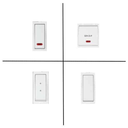 Anchor Roma Classic Modular Switch 1M White - 20A, 1 Way, With Indicator, 1M