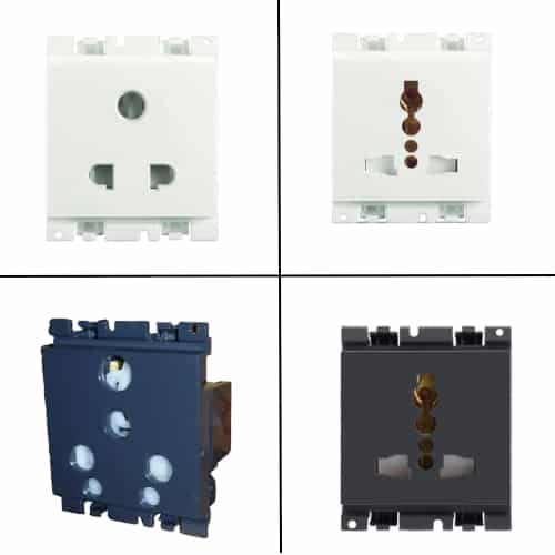 Honeywell MK Blenze Plus Modular Socket - 10A 3 Pin Universal, 2M, Black