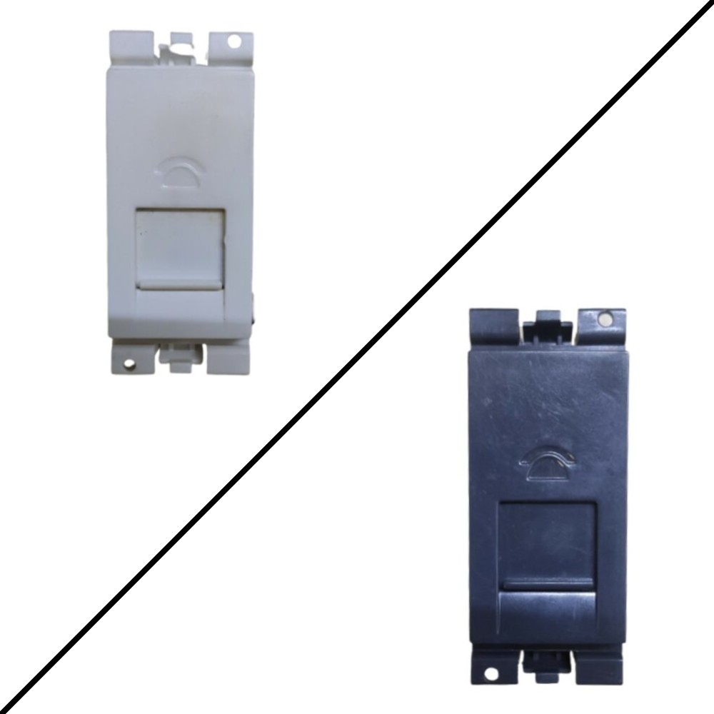 Honeywell MK Blenze Plus Modular RJ11 Telephone Socket 1M - Twin Telephone Jack, Synthetic Chalk White