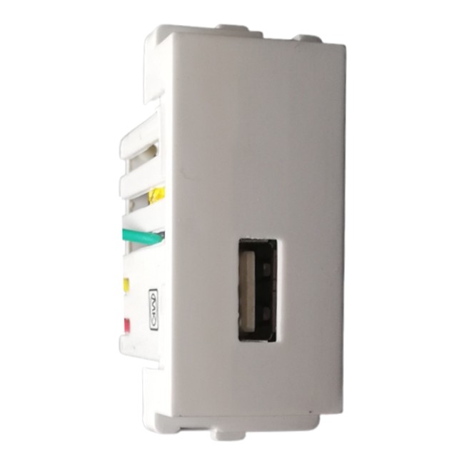 Honeywell MK Midas 1A Modular USB Socket 1M White SS2683