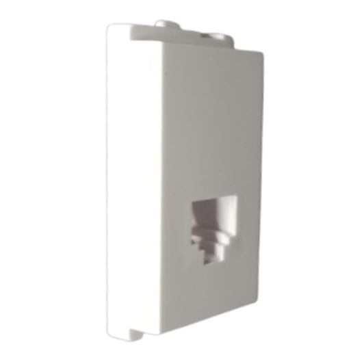 Honeywell MK Midas Modular RJ11 Telephone Socket with Shutter 1M White SS2690
