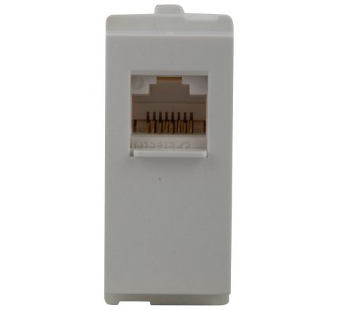 Schneider Opale Modular RJ45 Computer  Socket with Shutter 1M White X4045WH