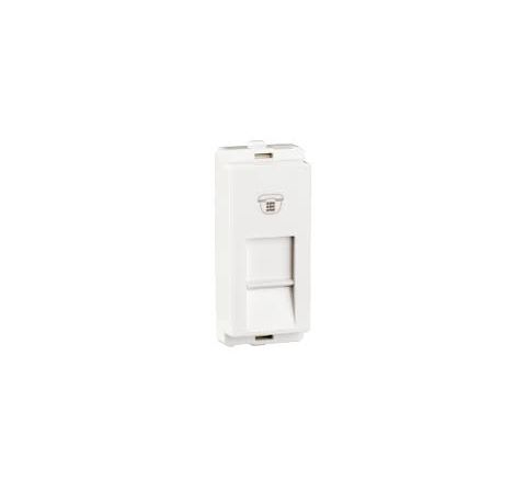Schneider Livia Modular RJ11 Telephone  Socket with Shutter 1M White P4011
