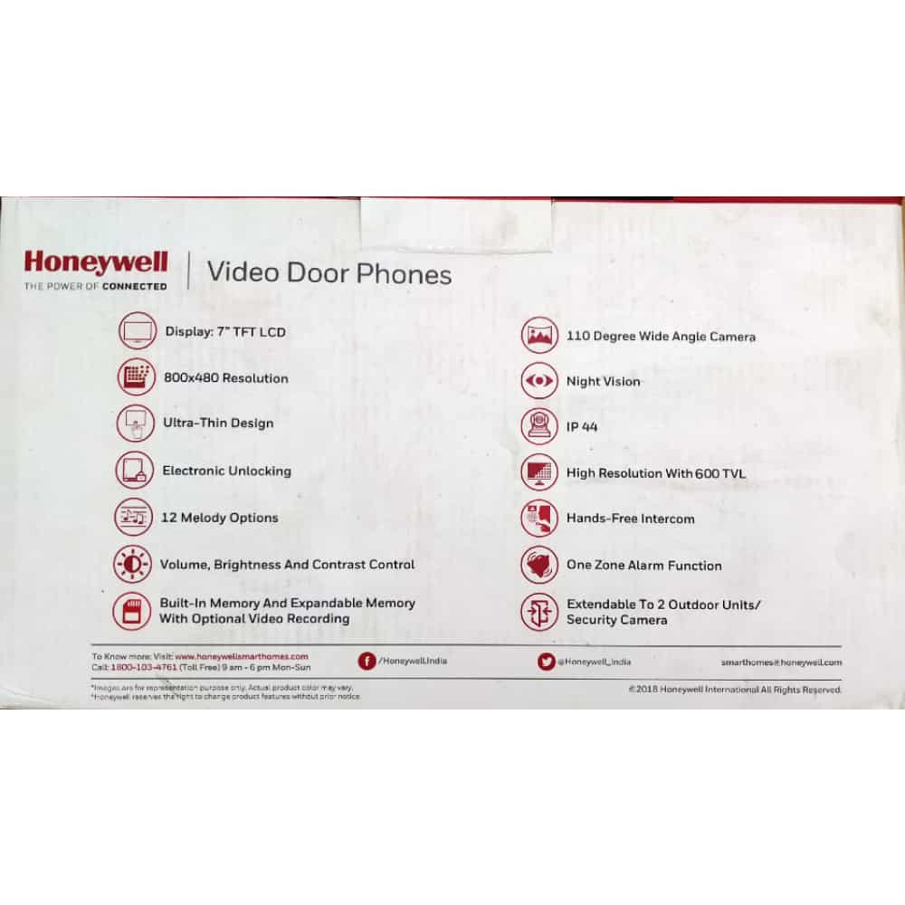 Honeywell 7 inch Video Door Phone i-Shield with ABS Housing ME-RD7W4D-NC