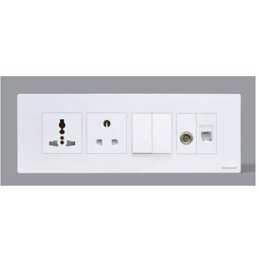 Honeywell MK Citric Modular RJ11 Telephone Socket with Shutter 1M White CW490WHI