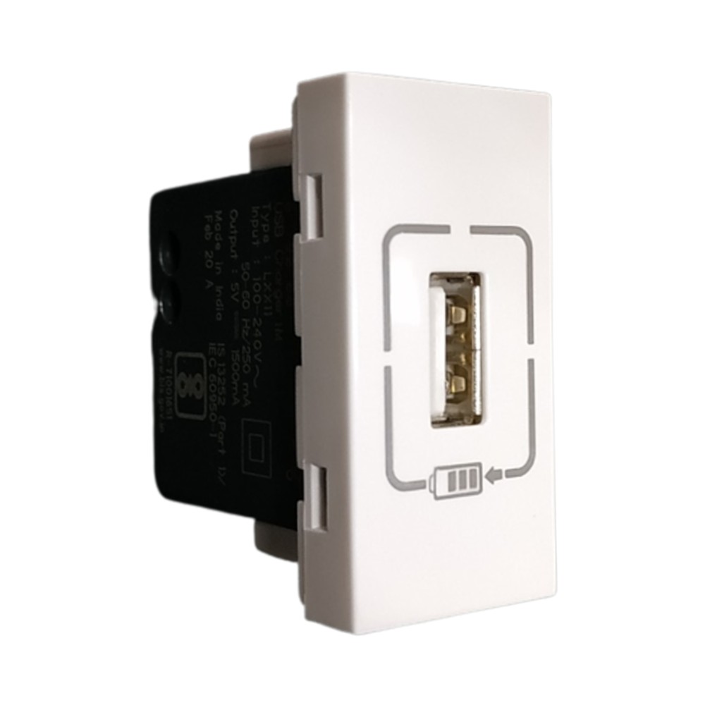 Legrand Myrius 1.5A  Modular USB Socket 1M White