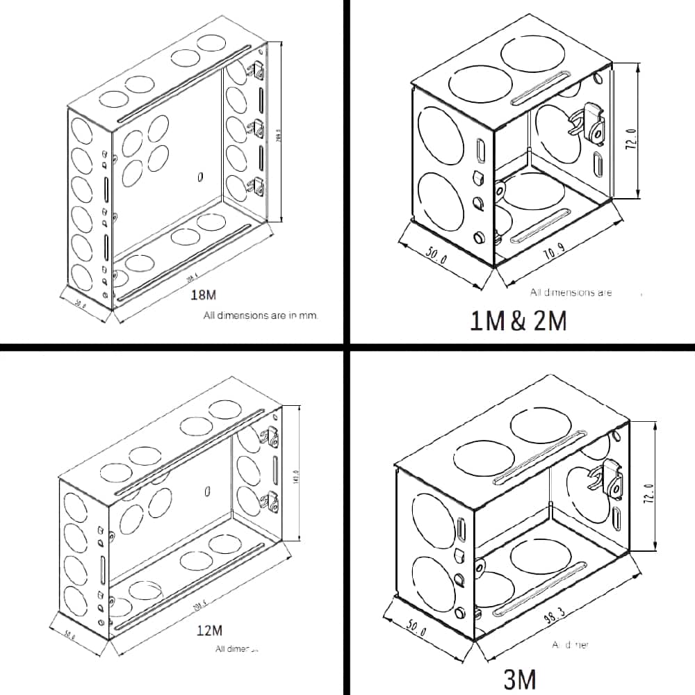 Honeywell MK Modular Concealed GI Metal Boxes