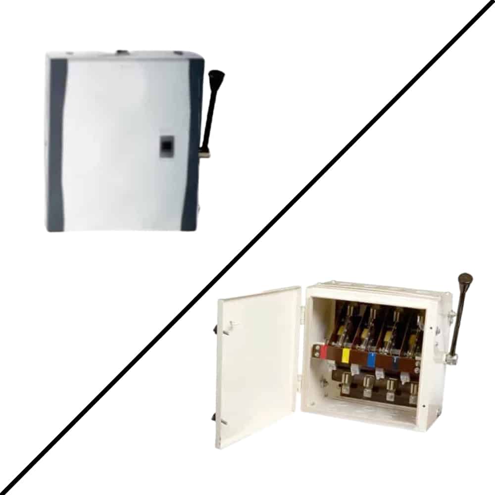 HPL Manual Changeover Switch Side Handle in Enclosure