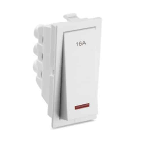 Honeywell Impact Modular Switch White - 16A, 1 Way, With Indicator, 1M