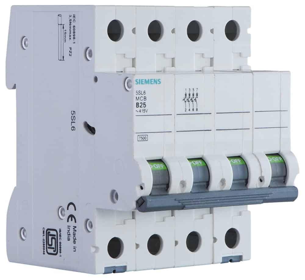 Siemens Betagard MCB 7.5kA - C-Curve, 50A, 4 Pole