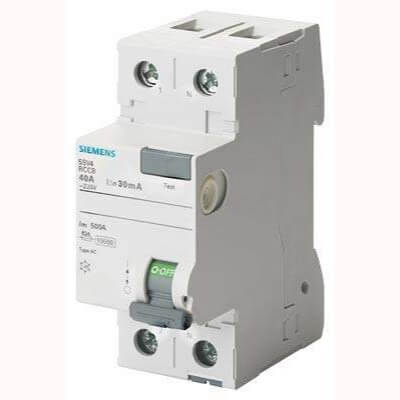 Siemens Betagard RCCB AC 5SV4 - 40A, 2 Pole, 100mA