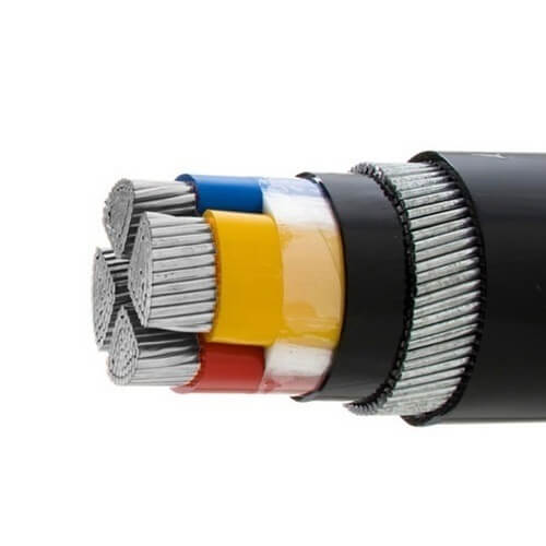 Polycab Armoured Aluminium LT Cable PVC/XLPE Insulated Overall PVC Sheathed 1100 Volts - 4 Core, 500 sq.mm