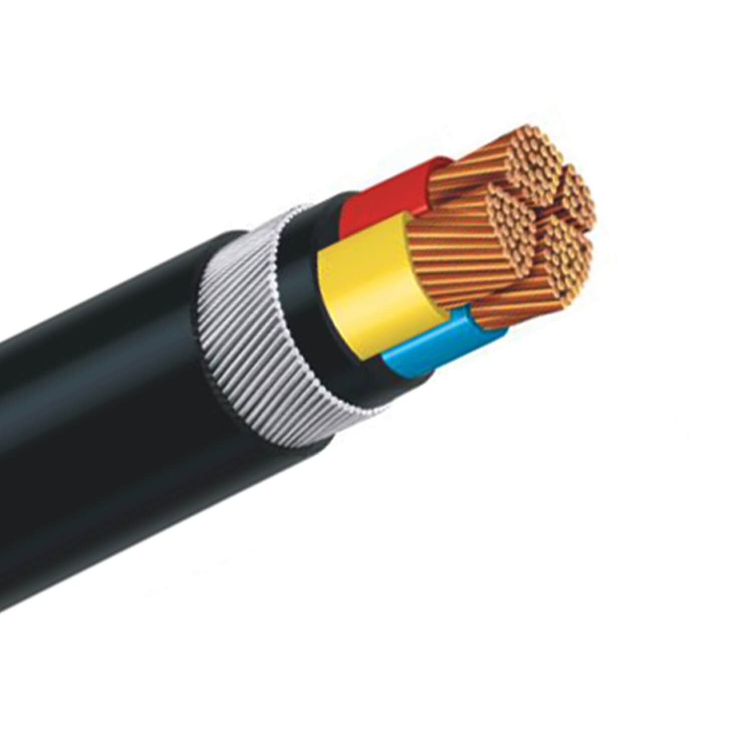 Polycab Armoured Copper LT Cable PVC/XLPE Insulated Overall PVC Sheathed 1100 Volts - 3.5 Core, 50 sq.mm