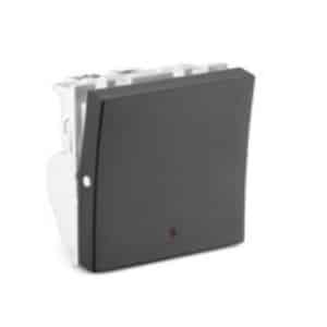 Honeywell MK Horizon Modular Switch - 32A DP, 1 Way, With Indicator, 2M, Jet Black