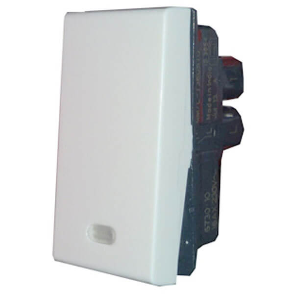 Legrand Myrius Modular Switch White - 16A, 1 Way, With Indicator, 1M