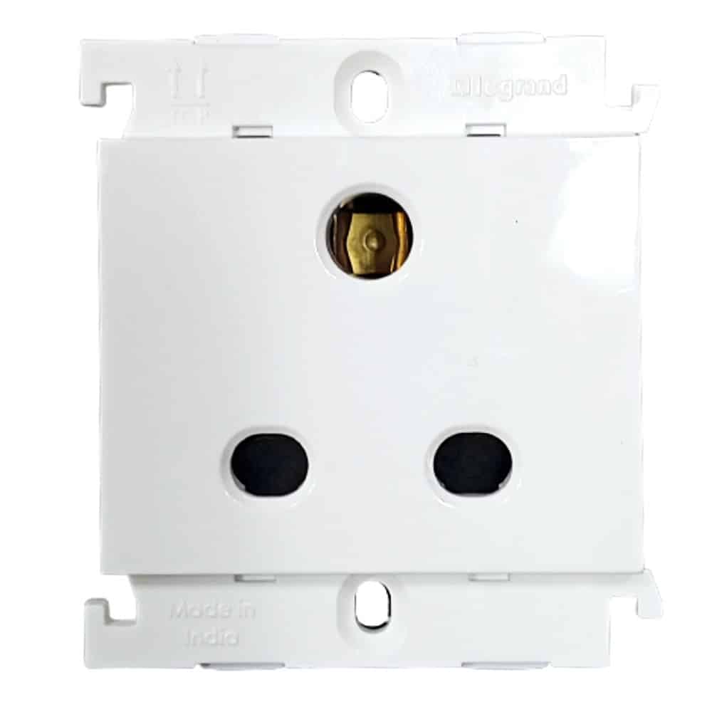 Legrand Mylinc Modular Socket White - 6A 2/3 Pin, 2M