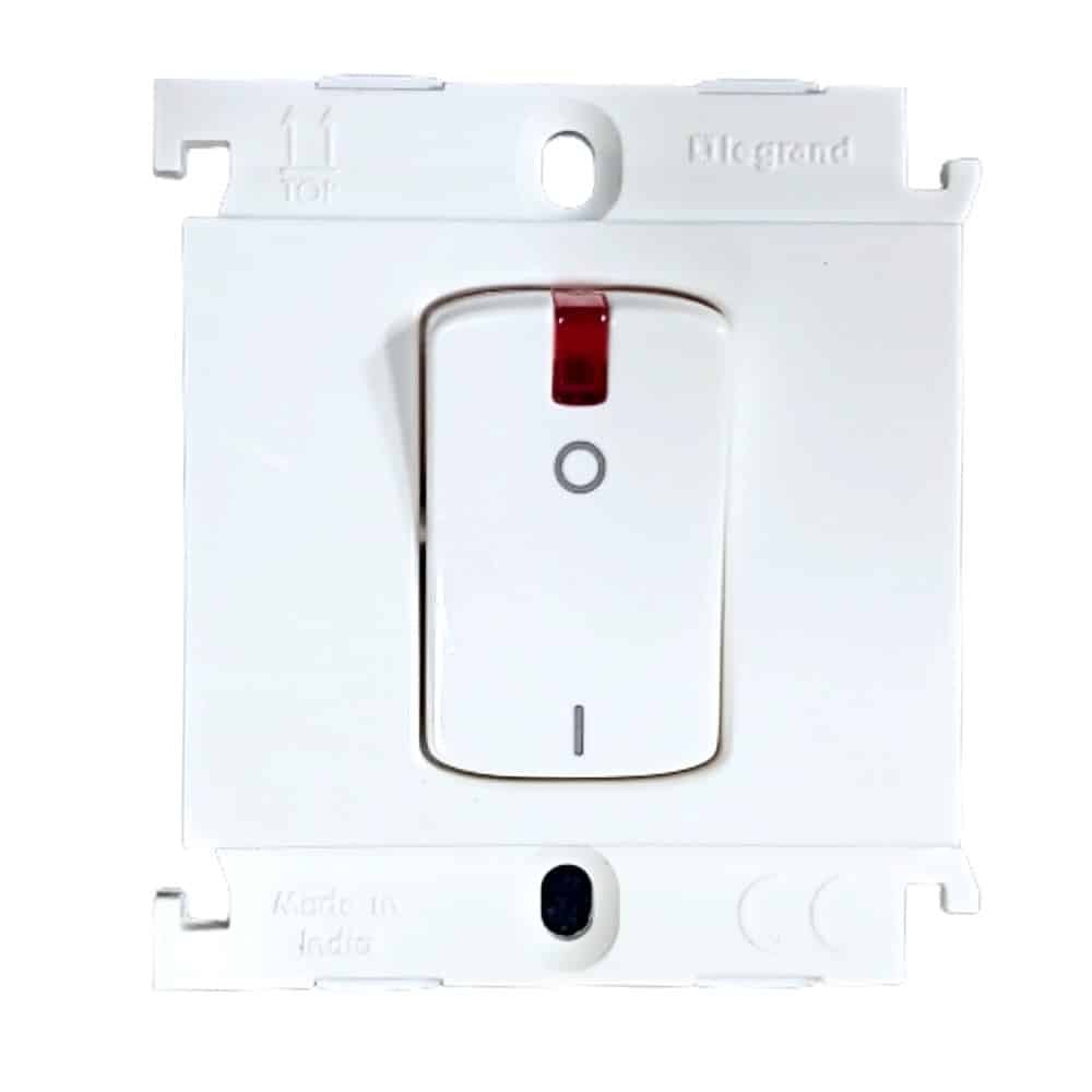Legrand Mylinc Modular Switch White - 32A DP, 1 Way, With Indicator, 2M