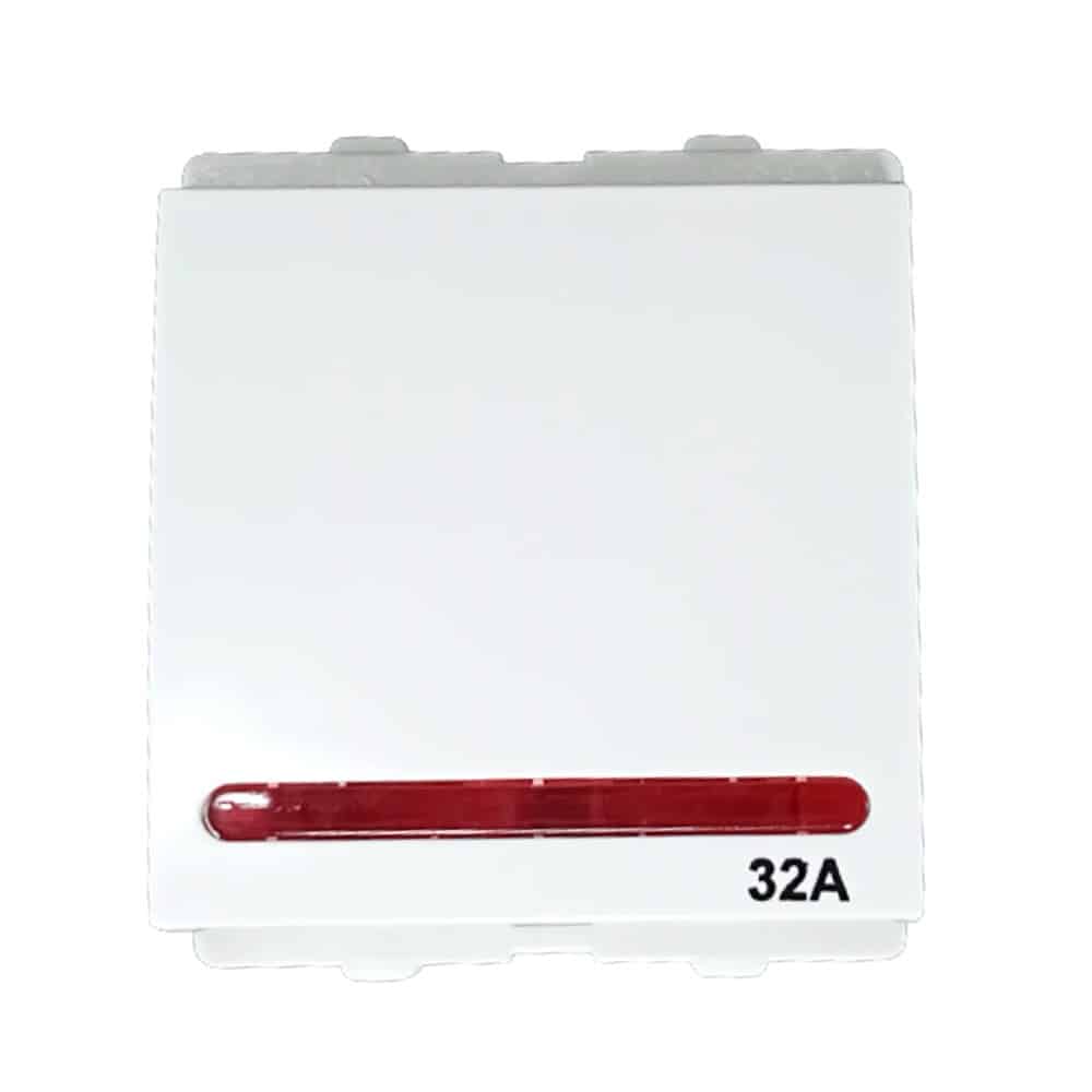 Schneider Opale Modular Switch White - 32A DP, 1 Way, Without Indicator, 2M