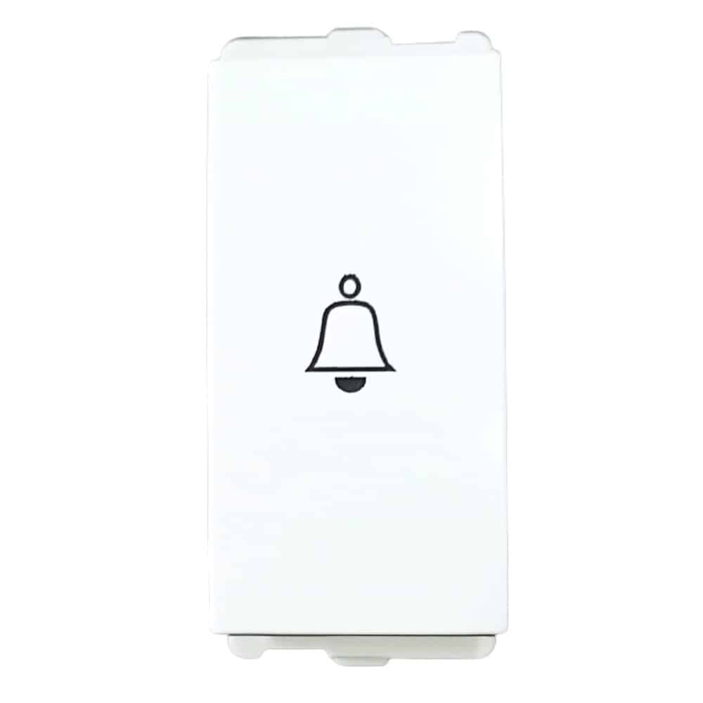 Schneider Opale 6A 1 Way Modular Bell Push Switch White - 1M