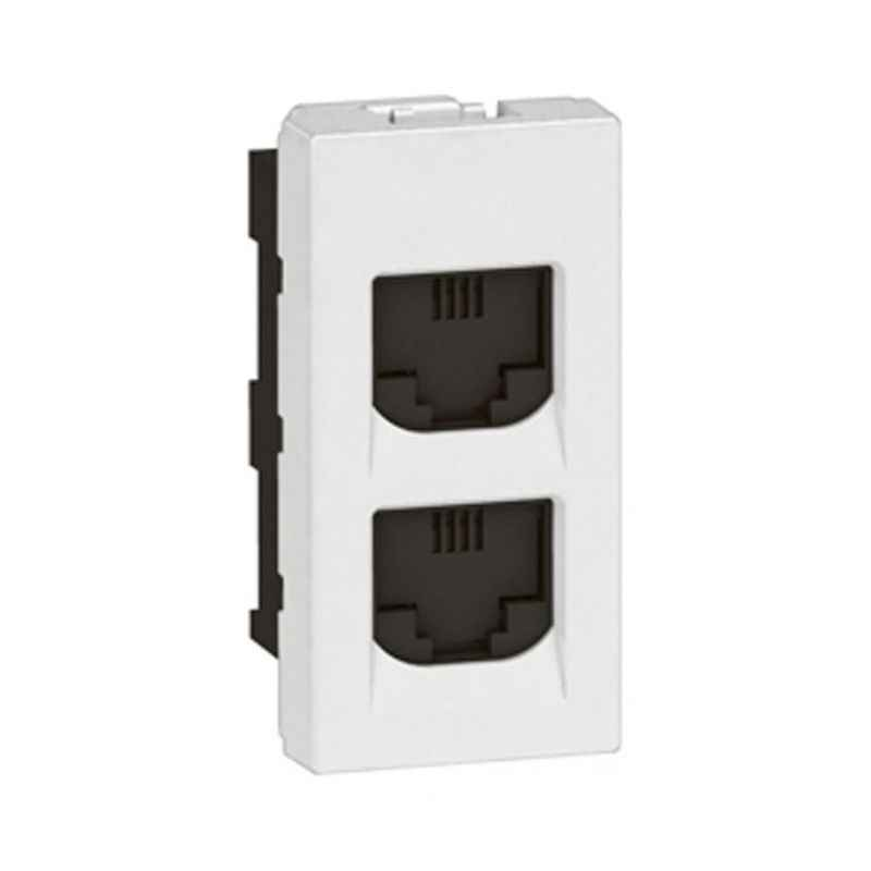 Legrand Arteor Modular RJ11 Telephone Socket with Shutter 1M - Double, White