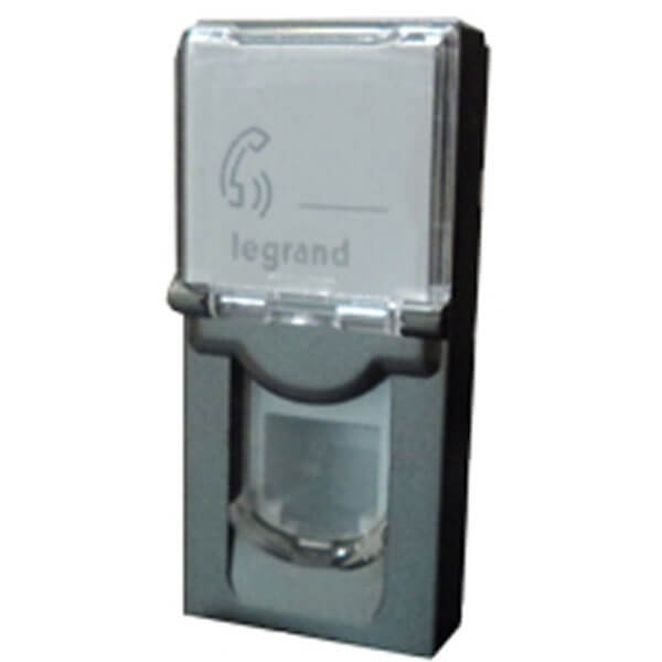 Legrand Arteor Modular RJ11 Telephone Socket with Shutter 1M - Single, Magnesium