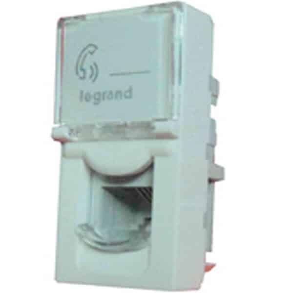 Legrand Arteor Modular RJ11 Telephone Socket with Shutter 1M - Single, White