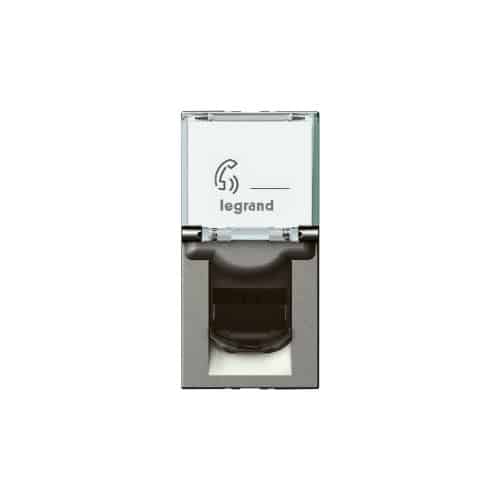 Legrand Arteor Modular RJ45 Computer Socket 1M - Cat6, Magnesium