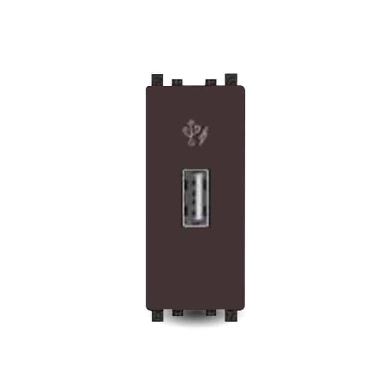 Schneider ZENcelo 2.1A Modular USB Socket - Dark Grey, 1 Gang