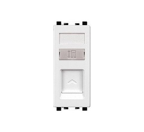 Schneider ZENcelo Modular RJ11 Telephone Socket with Shutter 1M - White