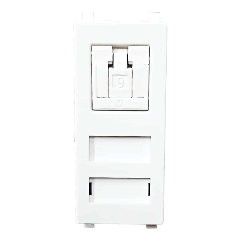 Schneider ZENcelo Cat6 Modular RJ45 Computer Socket with Shutter 1M - White