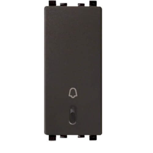 Schneider ZENcelo 6A 1 Way Modular Bell Push Switch - 1M, Dark Grey