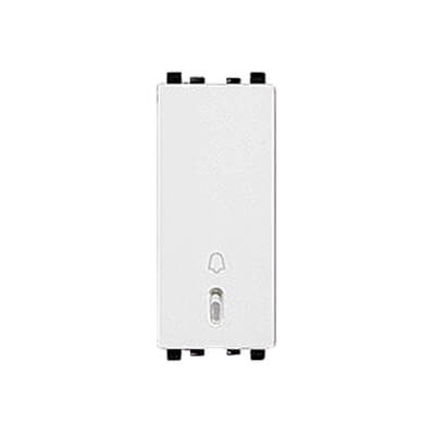 Schneider ZENcelo 6A 1 Way Modular Bell Push Switch - 1M, White