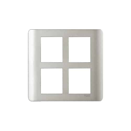Schneider ZENcelo Modular Plate Cover + Frame? - 8M (S), Satin Silver