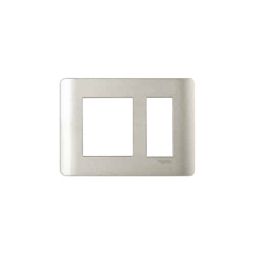 Schneider ZENcelo Modular Plate Cover + Frame? - 3M, Satin Silver