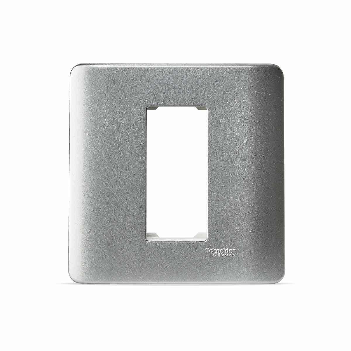 Schneider ZENcelo Modular Plate Cover + Frame? - 1M, Satin Silver