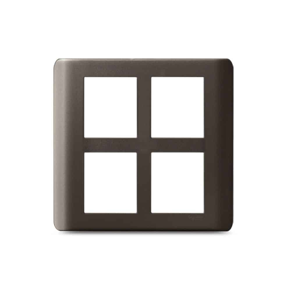 Schneider ZENcelo Modular Plate Cover + Frame? - 8M (S), Dark Grey