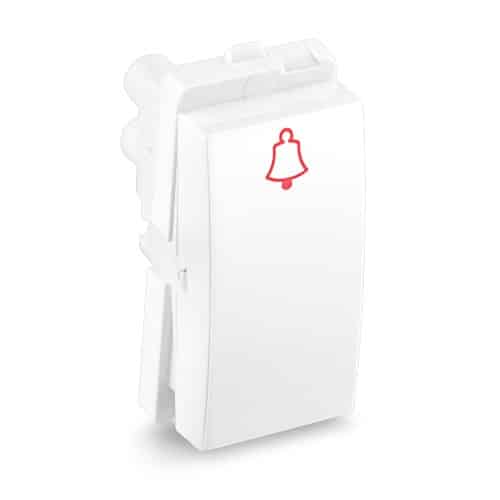 Honeywell MK EVO 6A 1 Way Modular Bell Push Switch White - Without Indicator, 1M