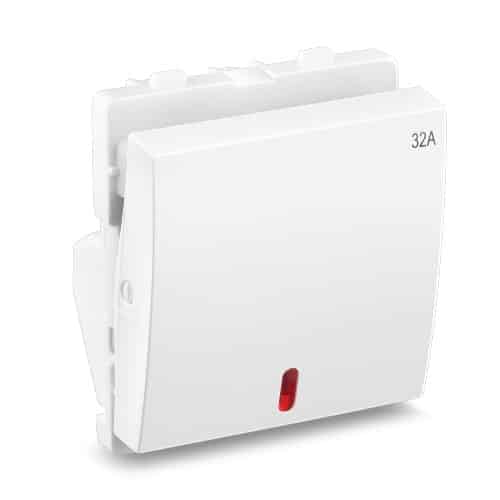 Honeywell MK EVO Modular Switch White - 32A DP, 1 Way, With Indicator, 2M