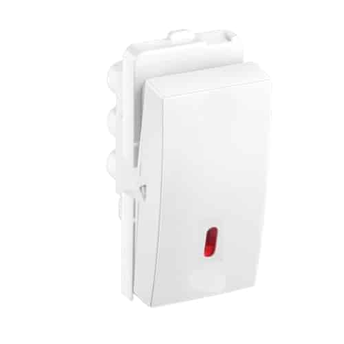 Honeywell MK EVO Modular Switch White - 6A, 1 Way, With Indicator, 1M