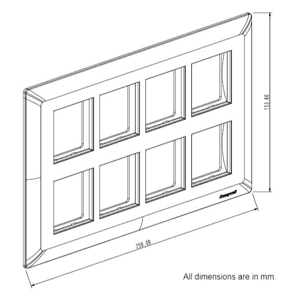 Honeywell MK EVO Modular Plate Cover + Frame White - 16M