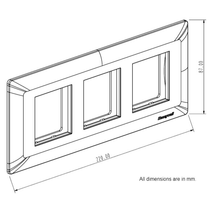 Honeywell MK EVO Modular Plate Cover + Frame White - 6M