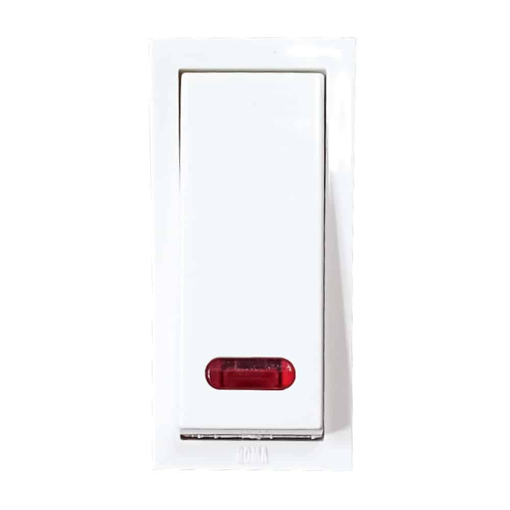 Anchor Roma Classic Modular Switch 1M White - 10A, 1 Way, With Indicator, 1M