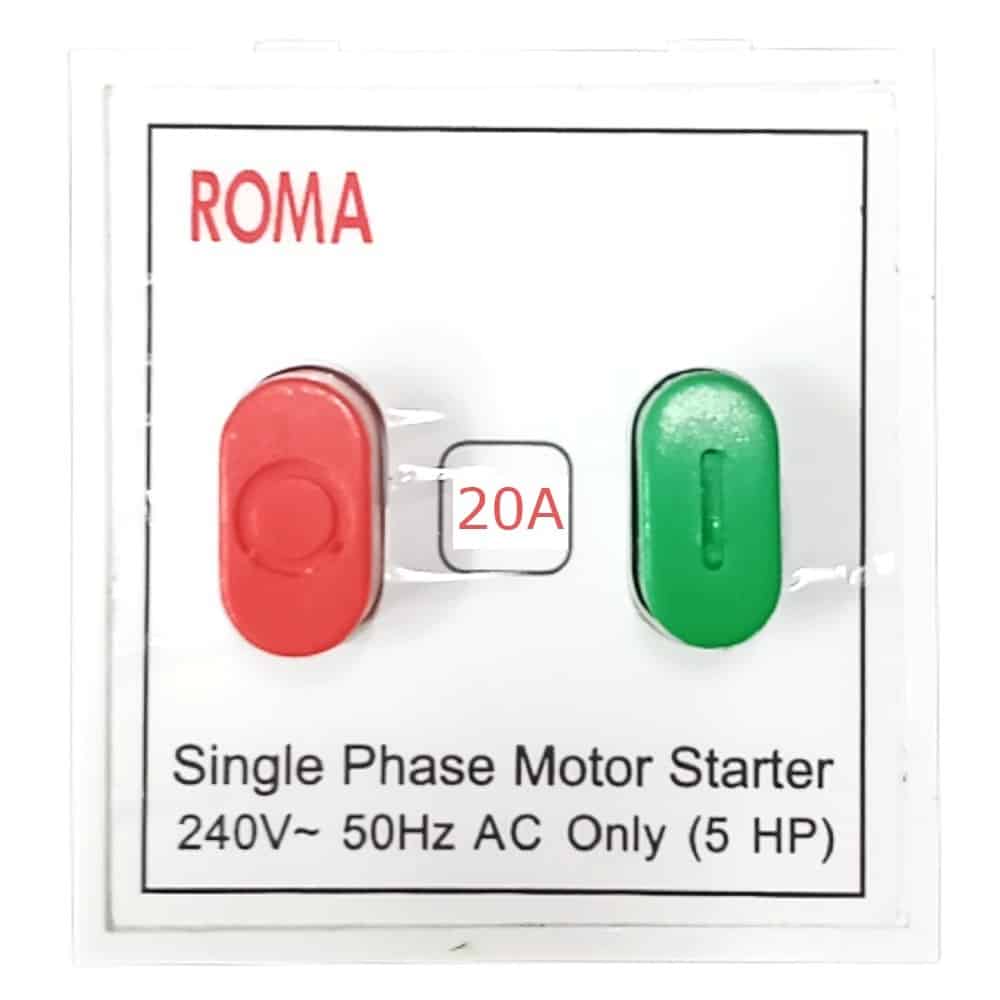 Anchor Roma Classic Modular Motor Starter Switch 2M White - 20A