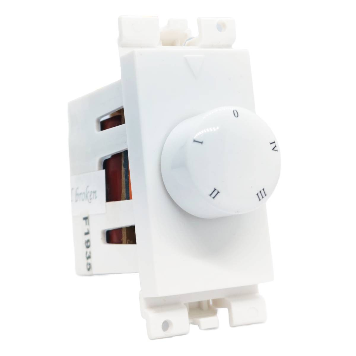 Honeywell MK Blenze Plus Modular Fan Regulator - Step, 1M, Synthetic Chalk White