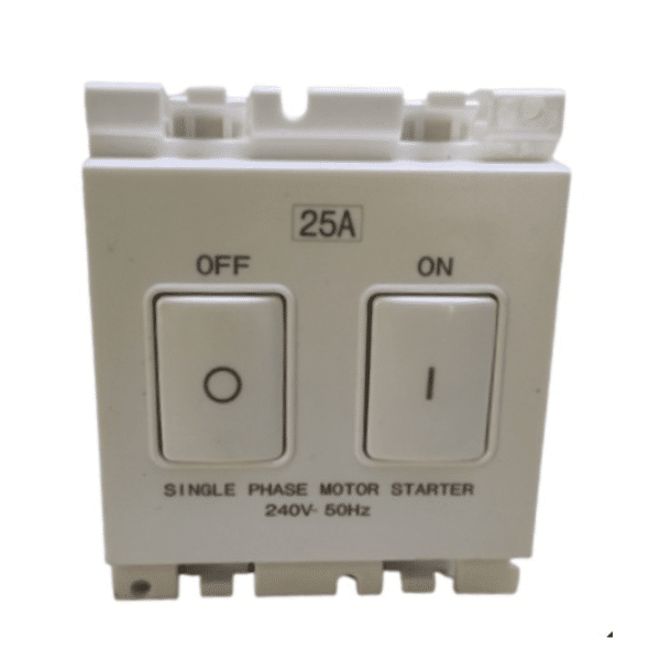 Honeywell MK Blenze Plus 25A Modular Motor Starter Switch 2M - 25A, Synthetic Chalk White