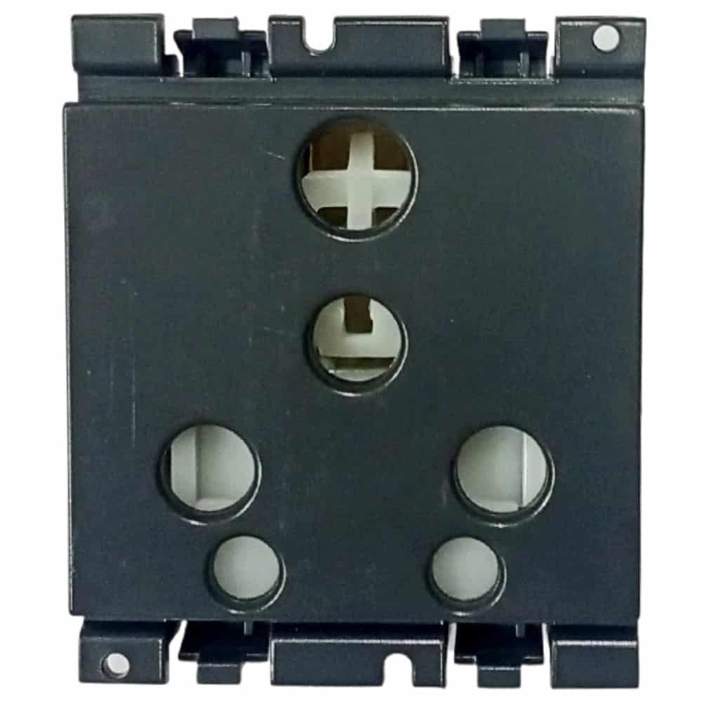 Honeywell MK Blenze Plus Modular Socket - 10/16A 2/3 Pin, 2M, Black