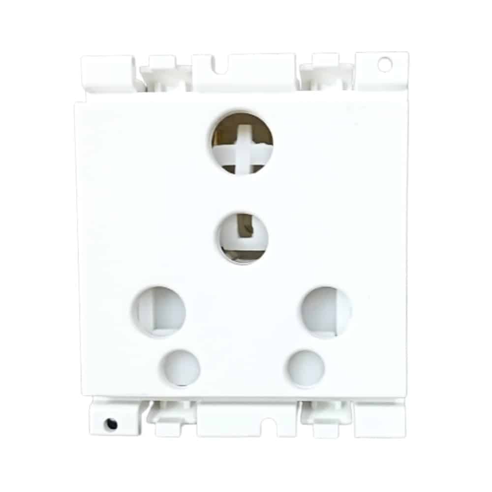 Honeywell MK Blenze Plus Modular Socket - 10/16A 2/3 Pin, 2M, Synthetic Chalk White